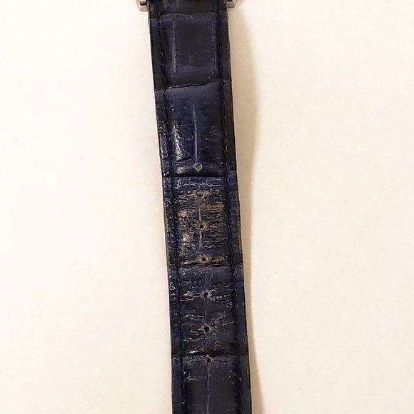 Anne Klein AK Navy Blue Day Date DOW 24-HR Red White Blue Square Face Watch main image 8